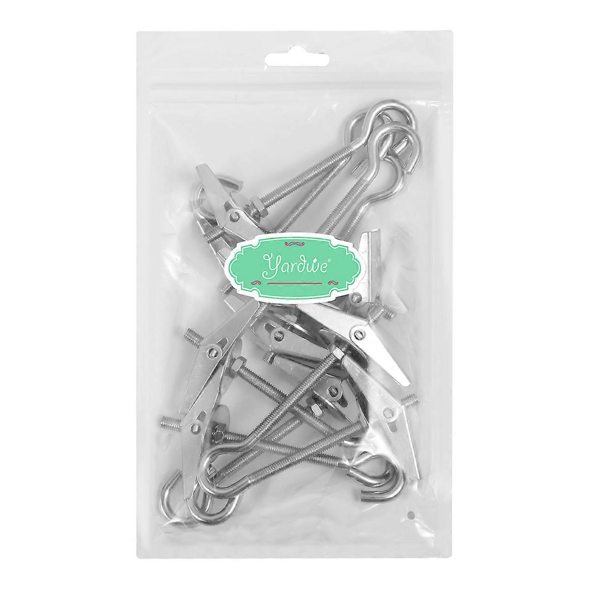 Wall Fixing Ceiling Hook Heavy Duty Carbon Steel Spring Toggle Plasterboard Wall Mounting 9x5x0.5cm 10Set
