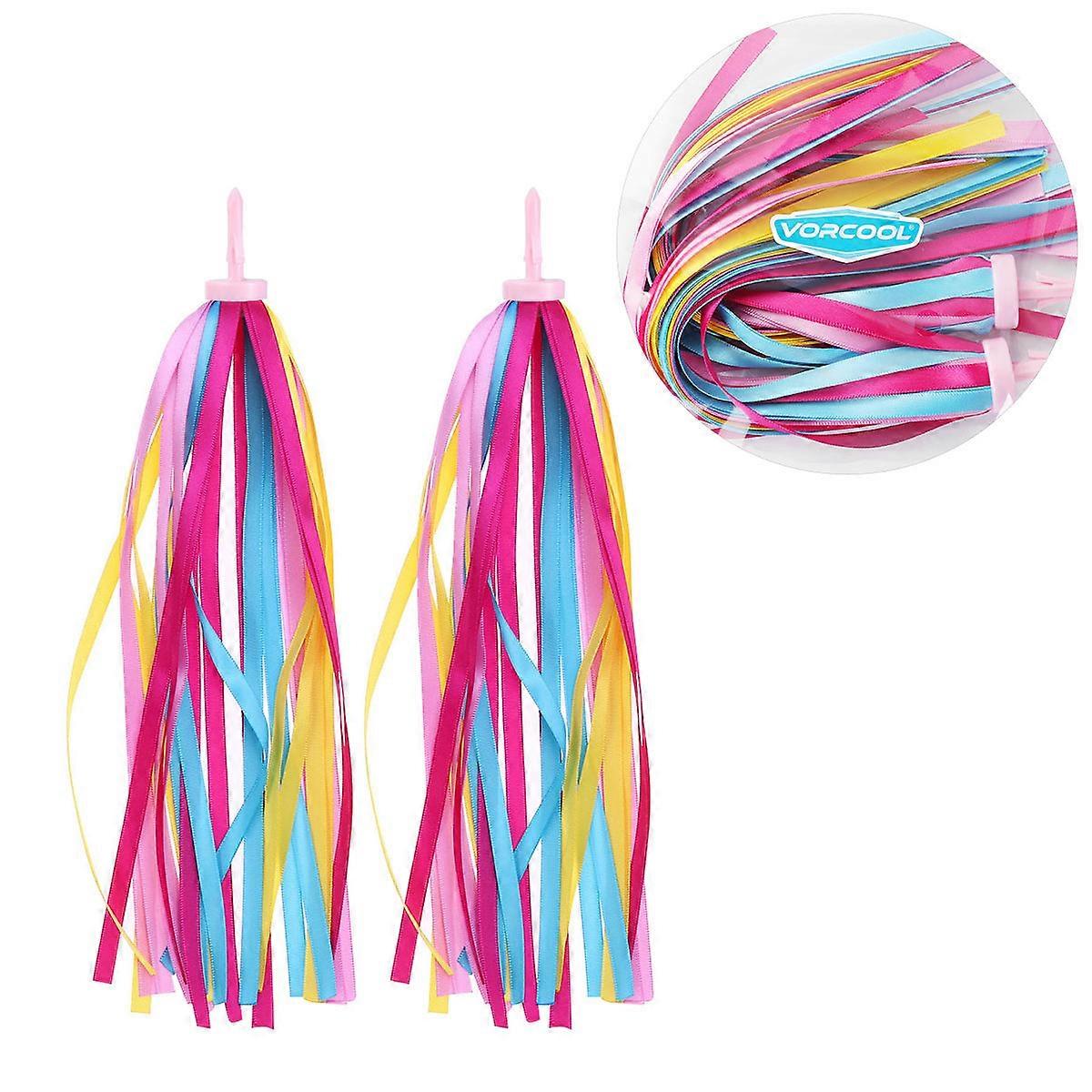 VORCOOL Kids Bike Handlebar Streamers with Gorgeous Polyester Ribbon for Bike Use One