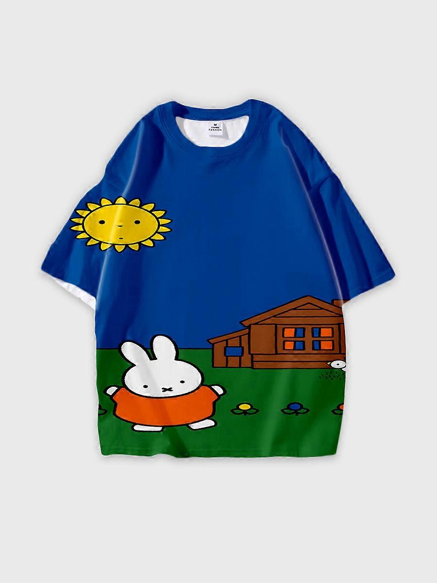 T-shirt round neck Cartoon Pattern loose short sleeve D1504