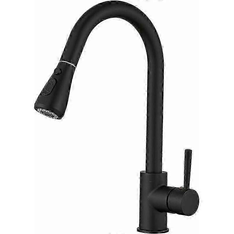 Sprayer Kitchen Faucet, Two Functions, Easy Installation, Matte Black Finish