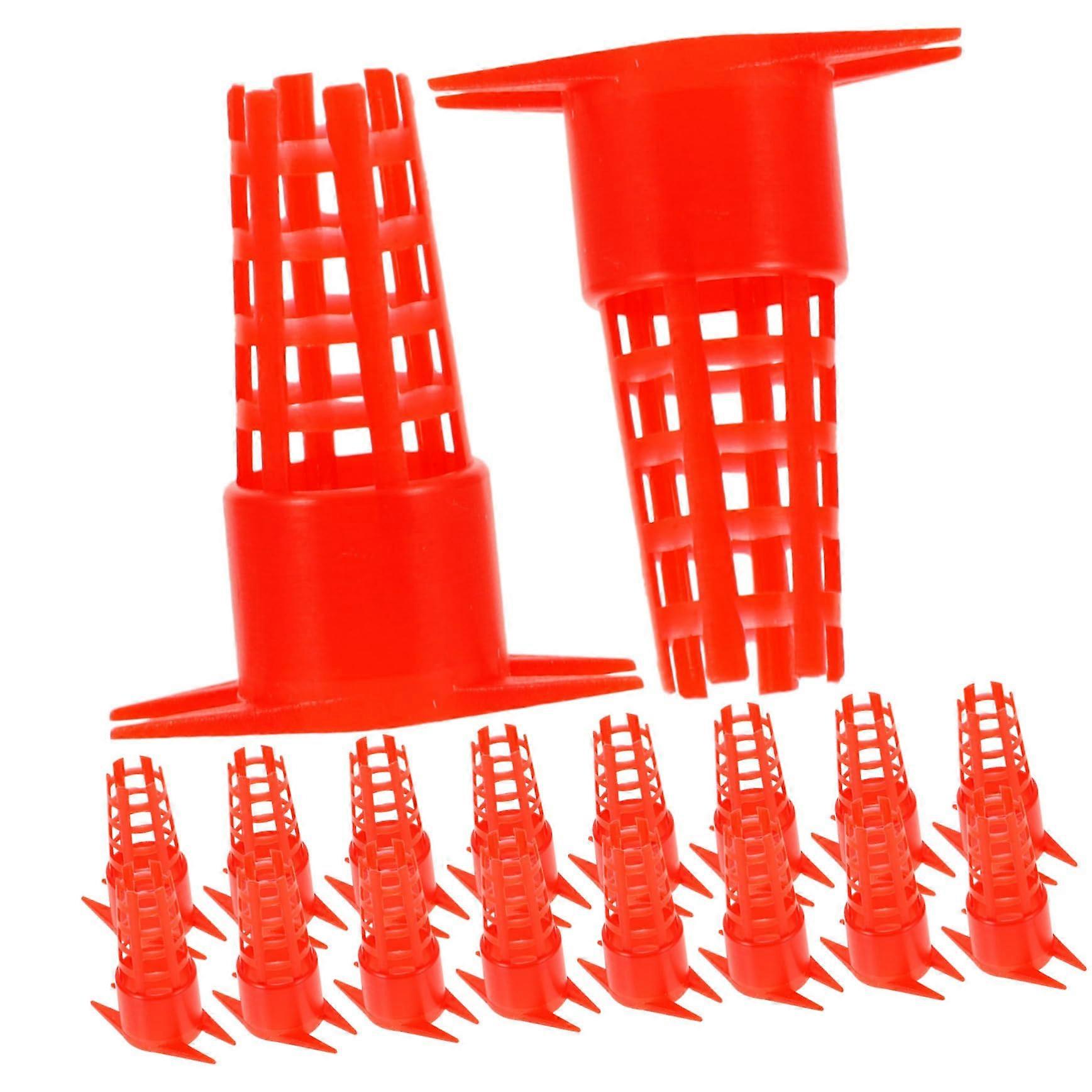 Beekeeping Tools 20-Pack Red Plastic Queen Bee Cell Protection Cage Insulation Cups for Beekeeper Accessories