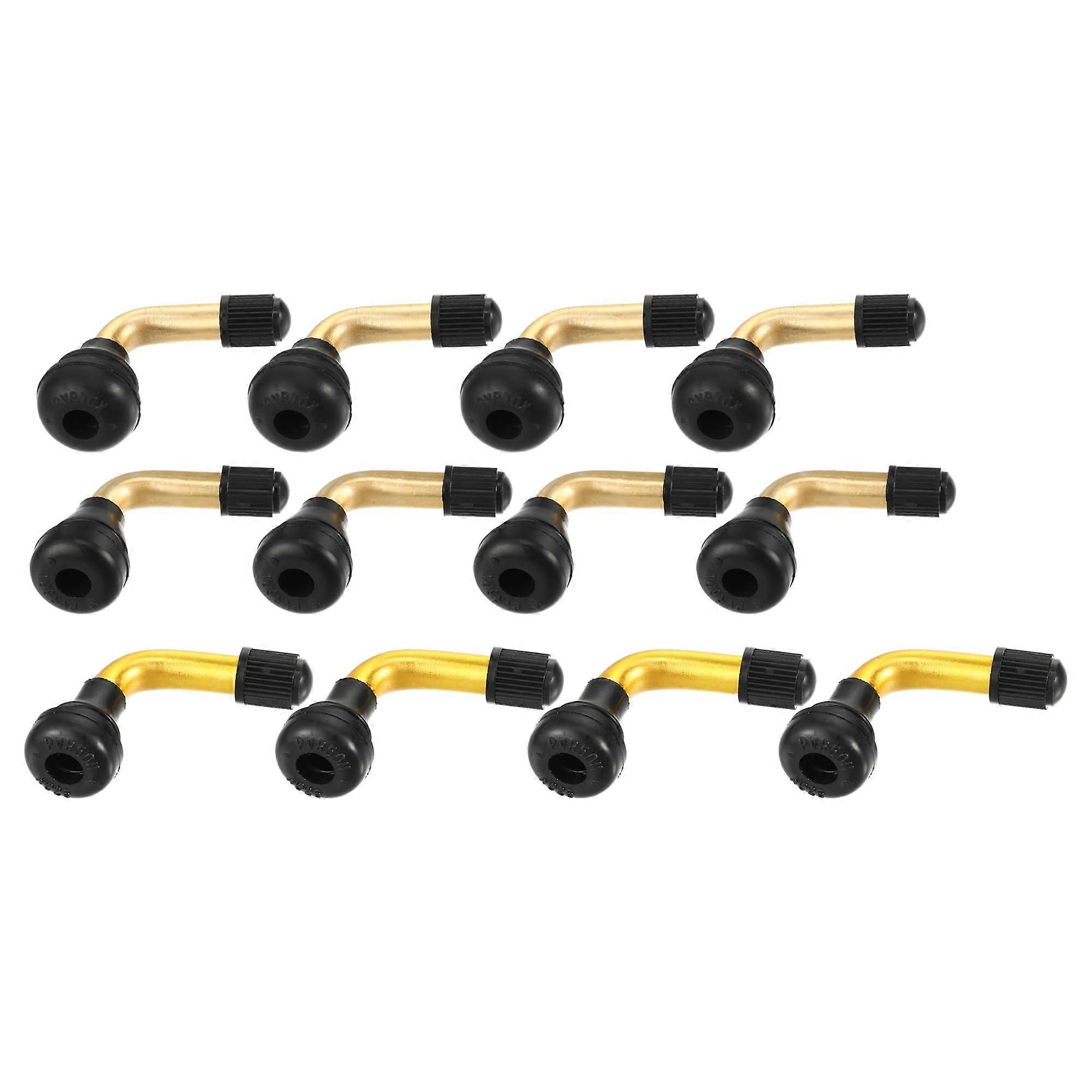 12 Pcs Universal Tyre Valve PVR50 PVR60 PVR70 - Gold Color, Durable Material, Compatible with Various Vehicles