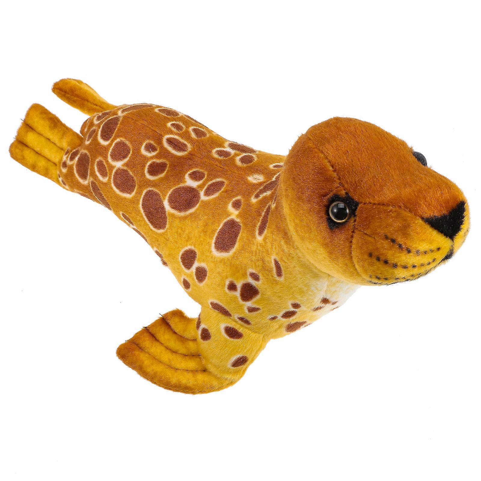 Adorable Seal Plush Toy For Kids 37X24X23CM Coffee Stuffed Doll 1Set