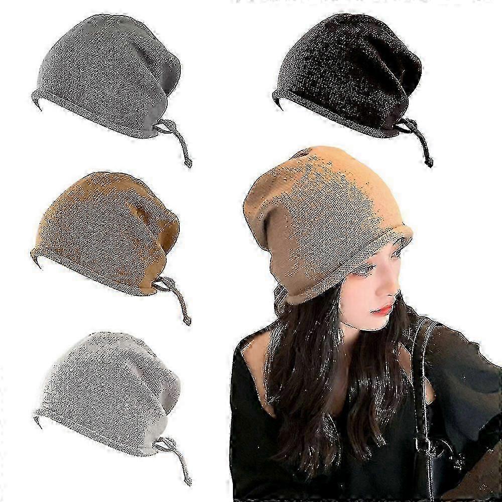 Smaller Stacked Hat,Drawstring Stack Hat,Warm Rolled Brim Hat,50% Offer