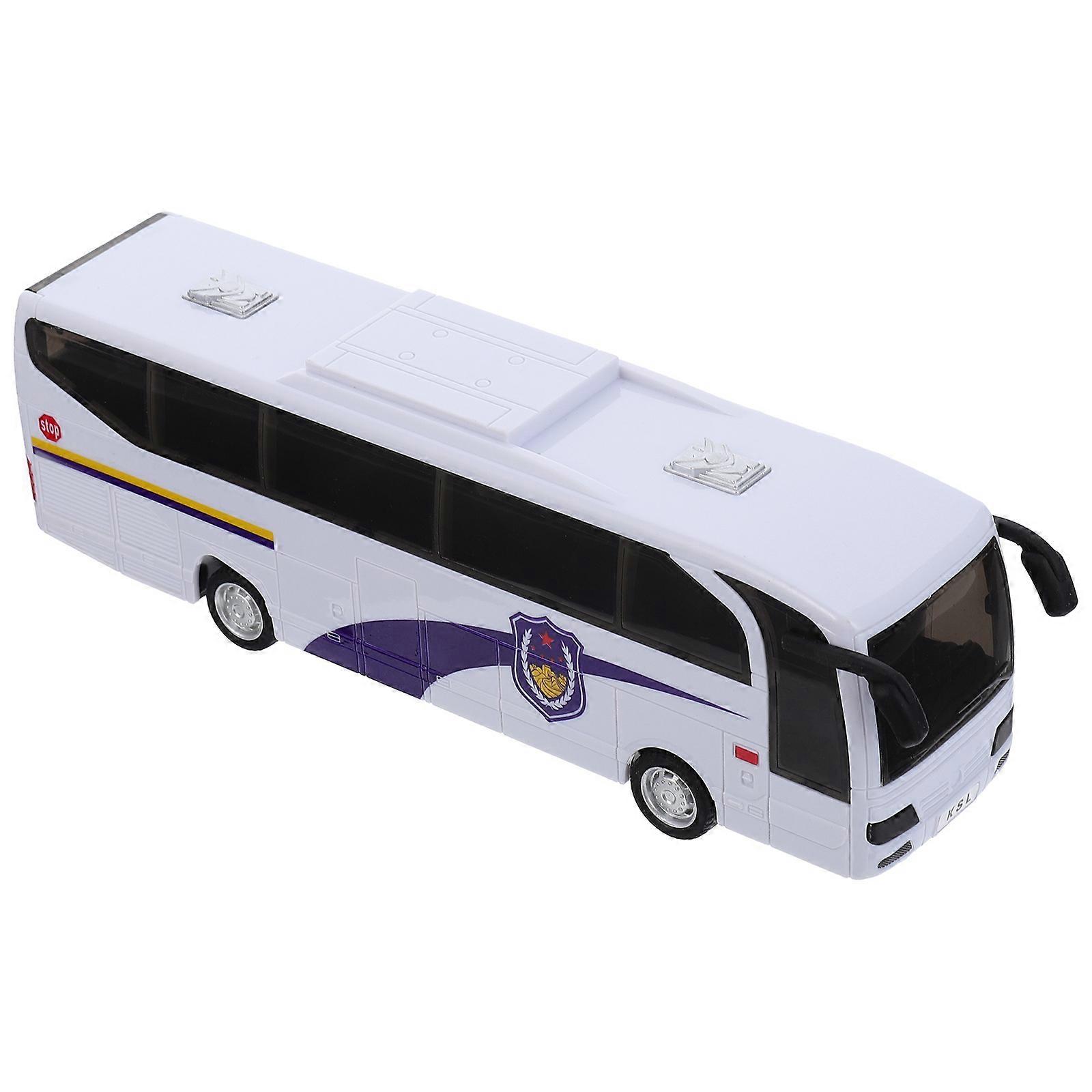 School Bus Toy Model for Playing Plastic Educational Vehicle No Choking Hazards White Color Inertia Motion