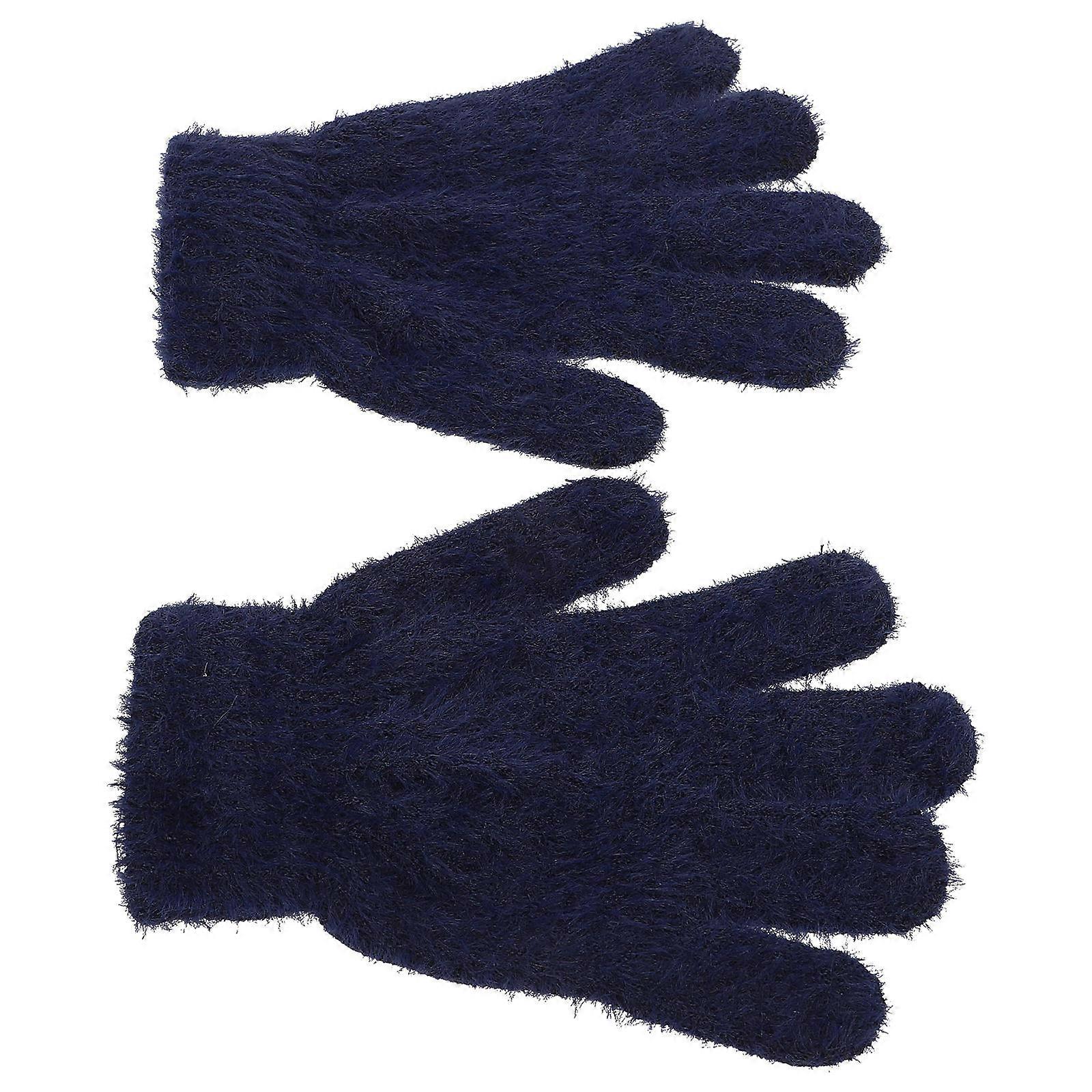 Thermal Warm Plush Winter Mittens Cozy Stretchable Knit Gloves for Boys Outdoor Cold Weather Comfortable Skin Friendly Wool Material