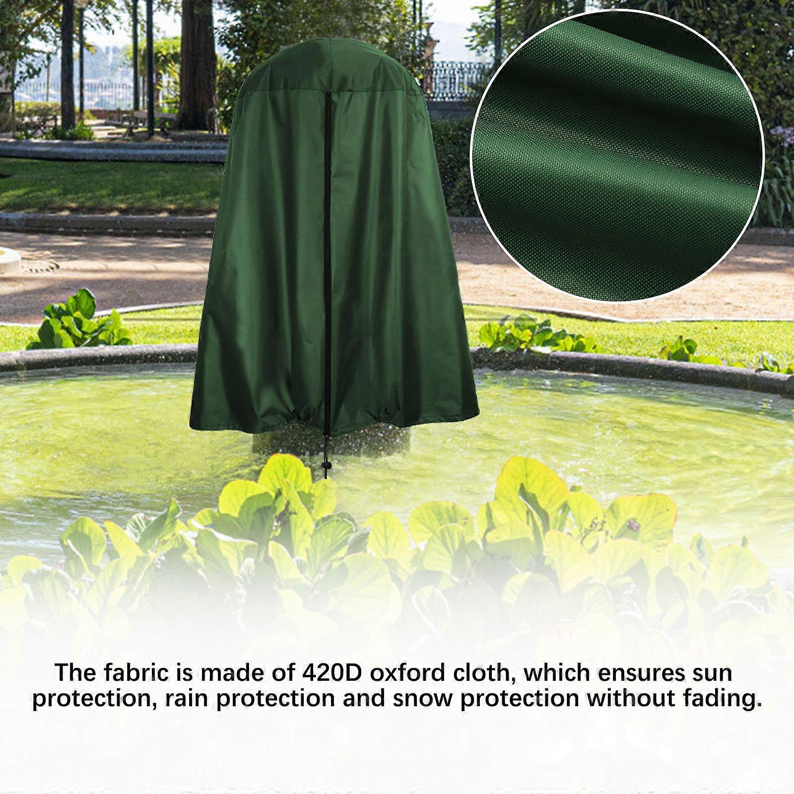 Garden Fountain Statue Protective Cover Silver Coated Oxford Cloth Waterproof Windproof Fountain Protector