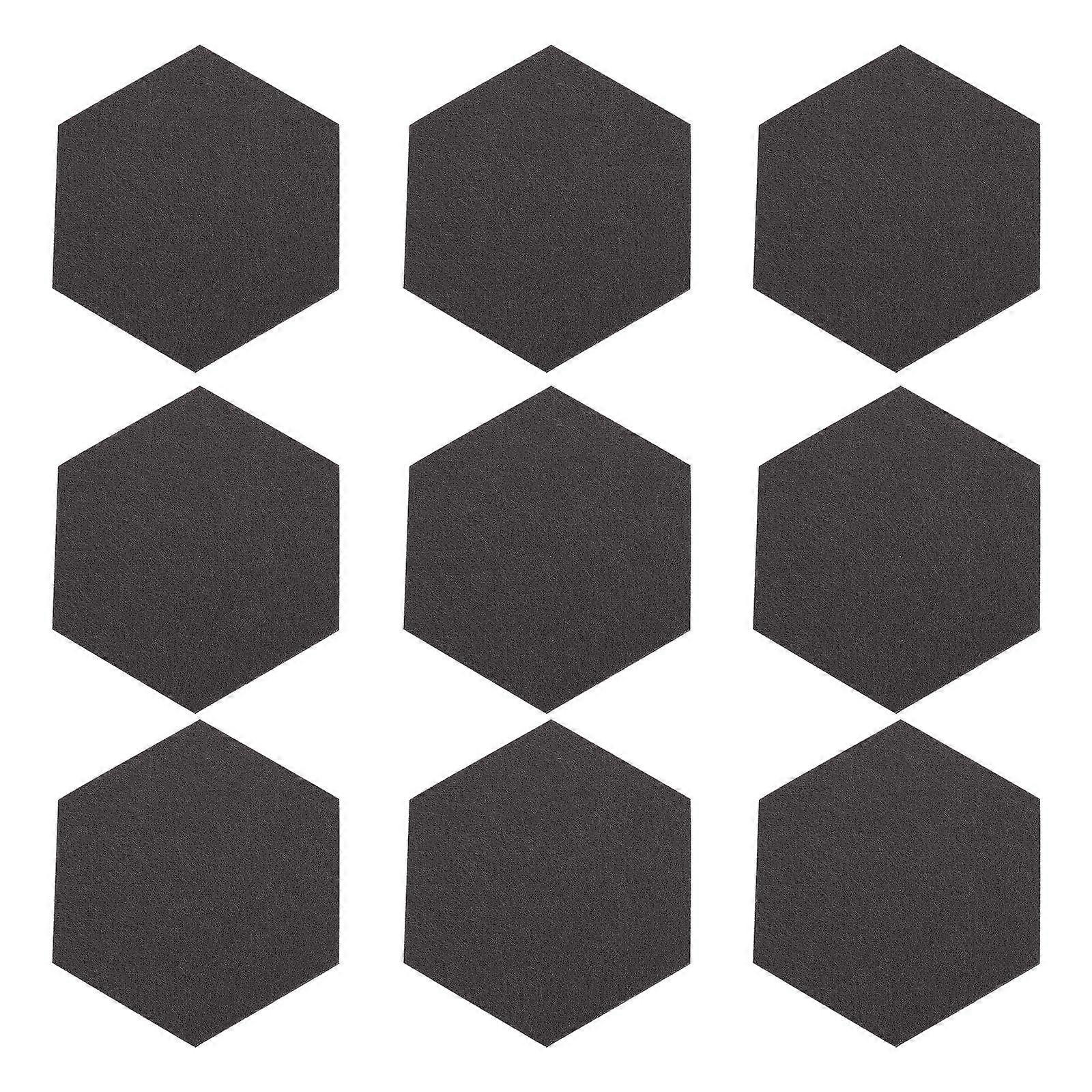 Adhesive Bulletin Board 12 Pcs Hexagon Wall Board For Home Users And Office Workers Black Decoration Easy To Install