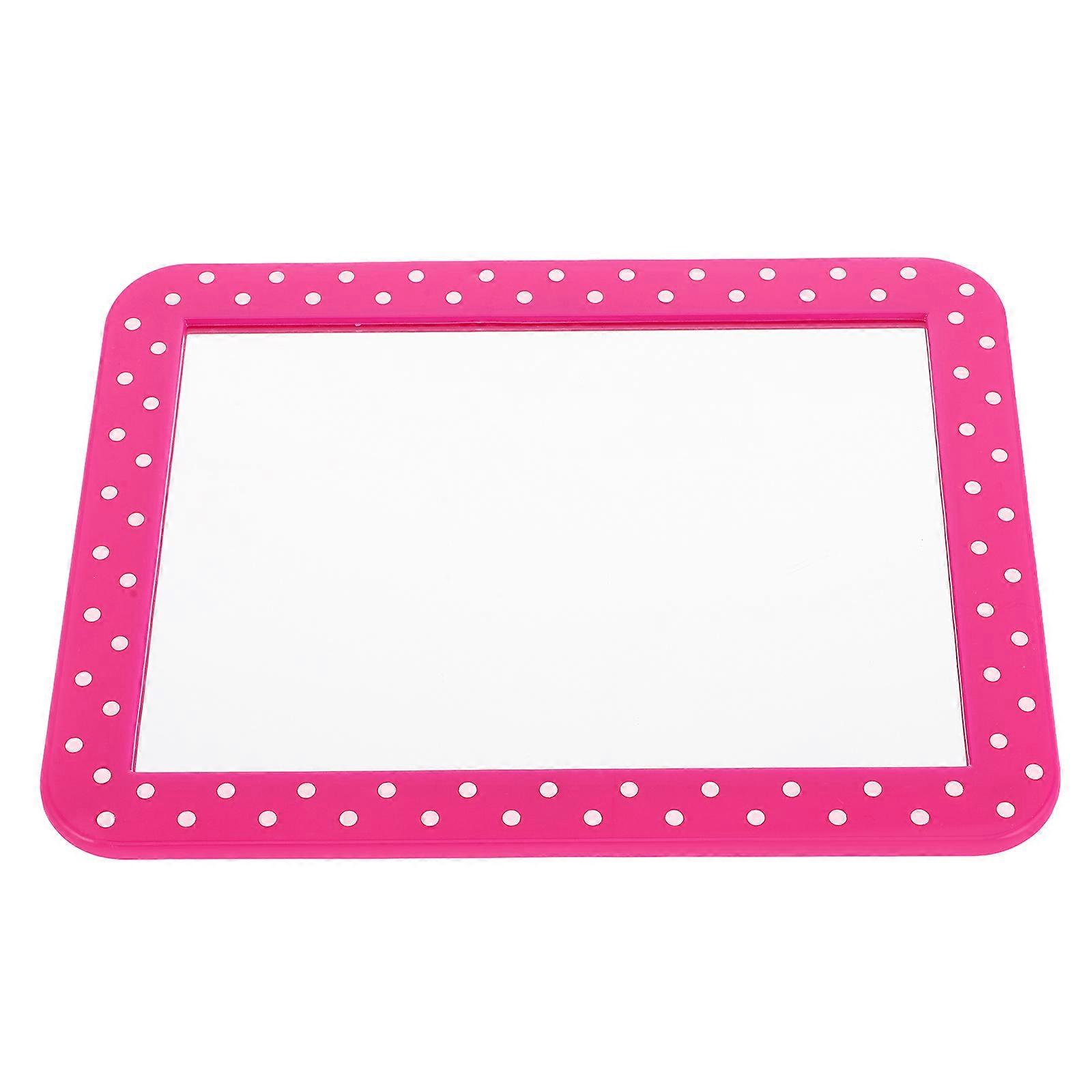 Pink Magnetic Hand Mirror with Plastic Frame for Home Use Versatile Portable Small Size