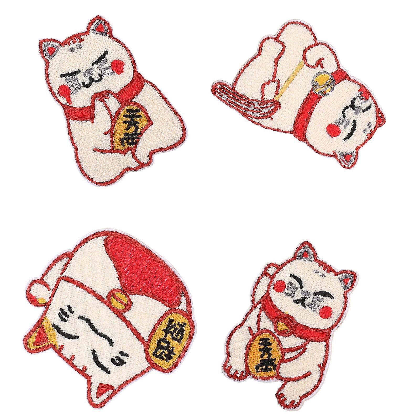 Clothing Appliques 4Pcs Small And Compact Cat Patches For DIY Accessories Assorted Color For Men Women Children