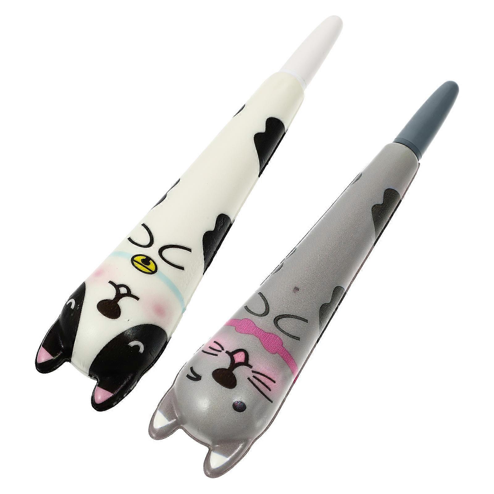 Sponge Decompression 2Set Pens Adorable Cat Shape Suitable For School Office Use With A Fun And Cute Design
