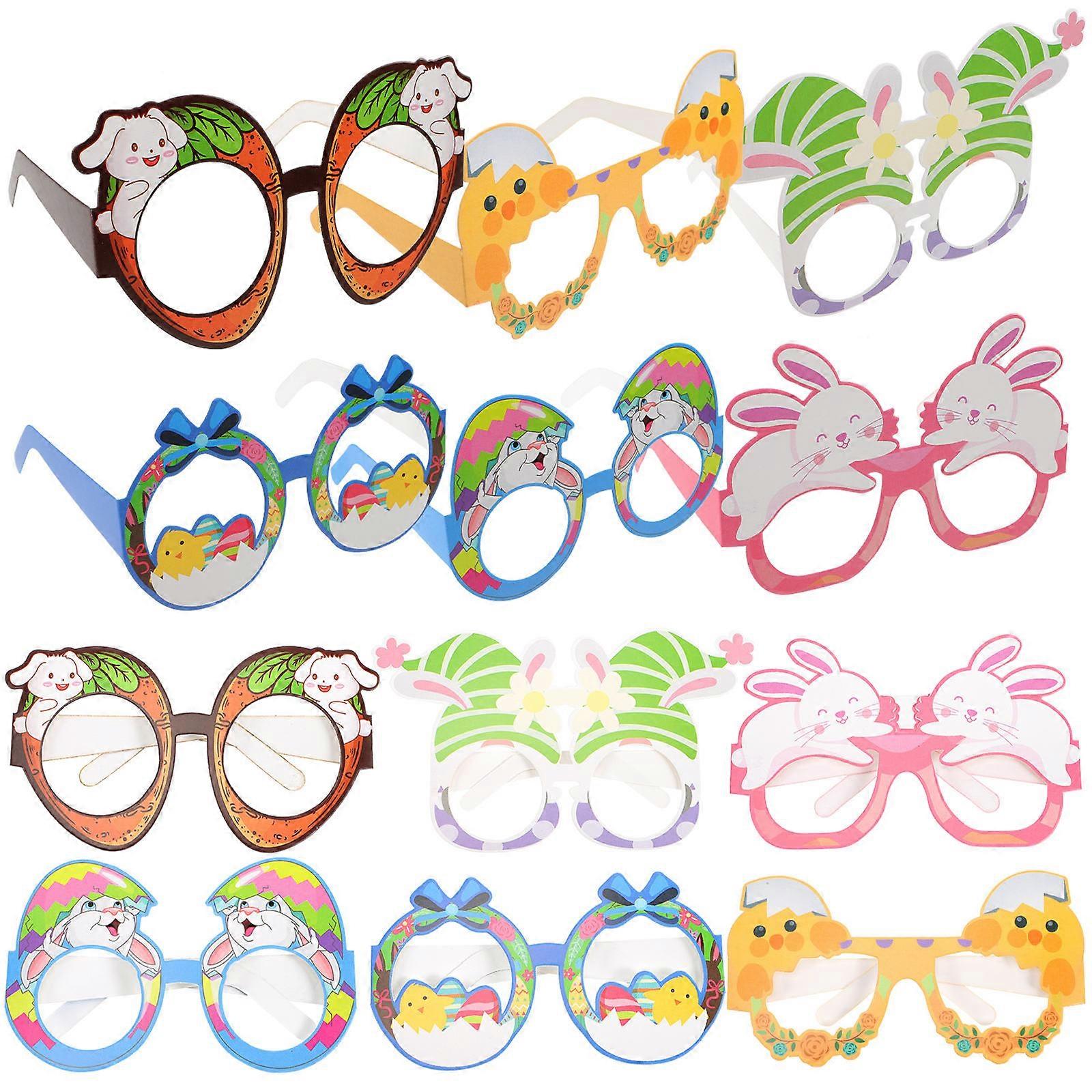 12pcs Easter Bunny Glasses for Easter Themed Parties and Celebrations