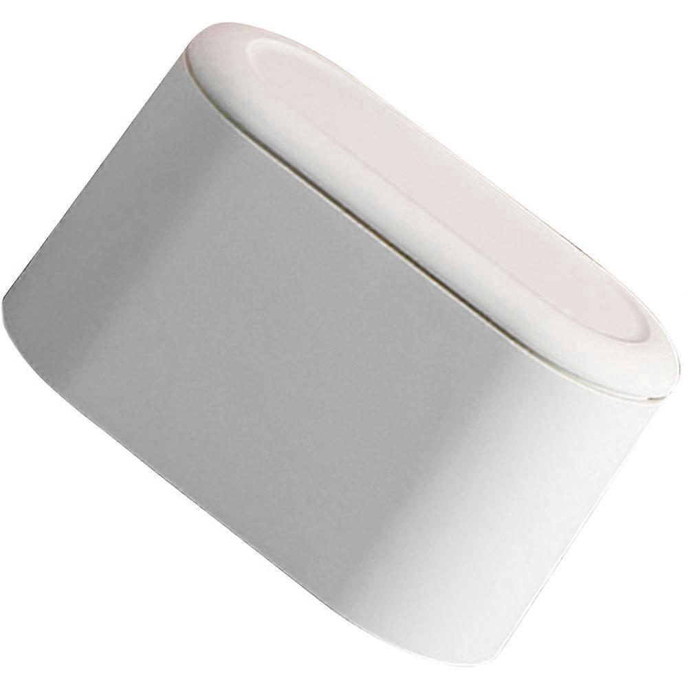 White Trash Can with Press Type Cover for Daily Use Made of PP Strong and Practical 7.1 Inches