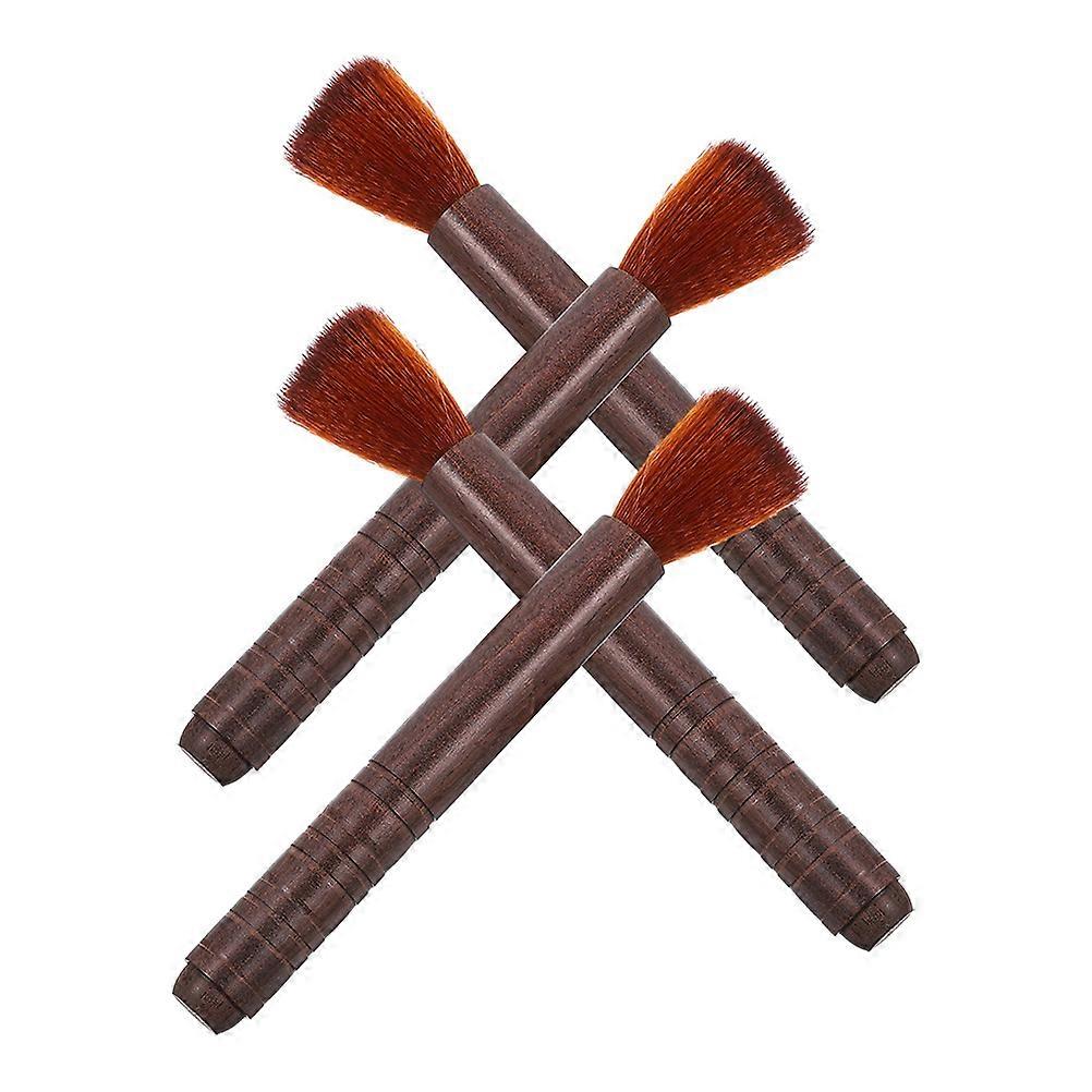 Erhu Dust Brush for Cleaning Violin and String Instruments with Flexible Bristles Brown Wood Wool 4pcs