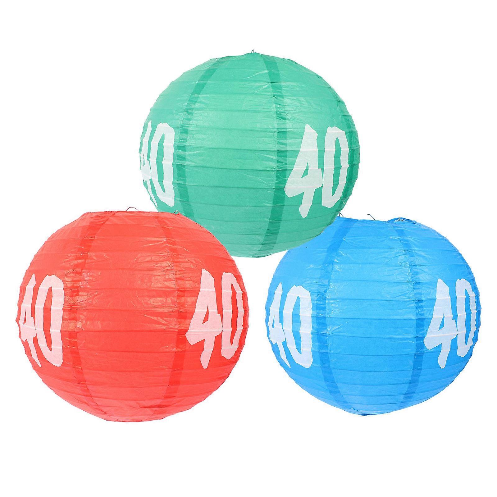 Assorted Color Paper Lanterns for Decoration Quality Birthday Party Hanging Lanterns 3Pcs