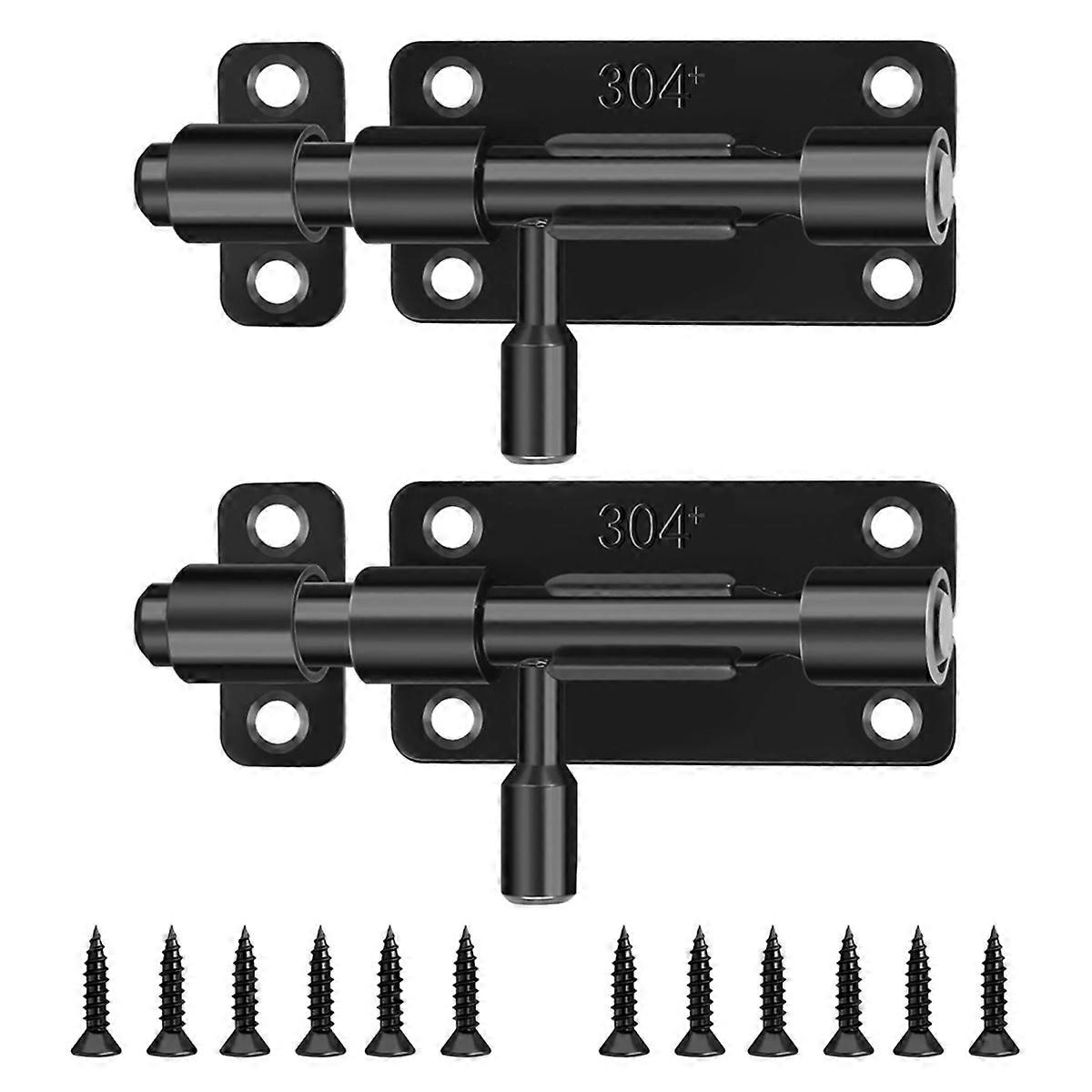 Door Bolt Pack of 2 Sliding Latch Lock with Screws Sliding Lock
