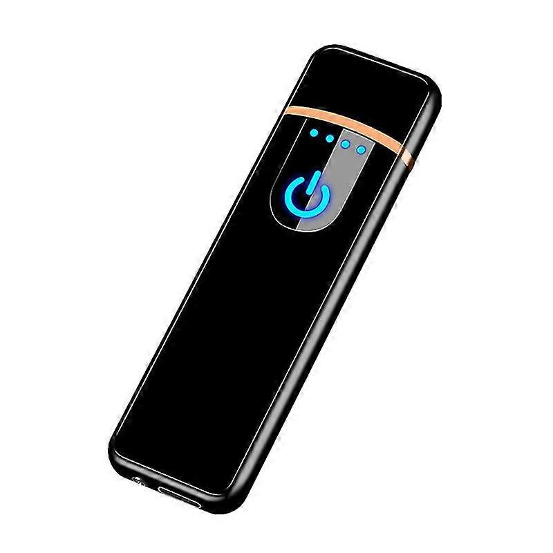 Isqueiro de charuto recarregável à prova de vento USB com sensor de toque colecionável para homens