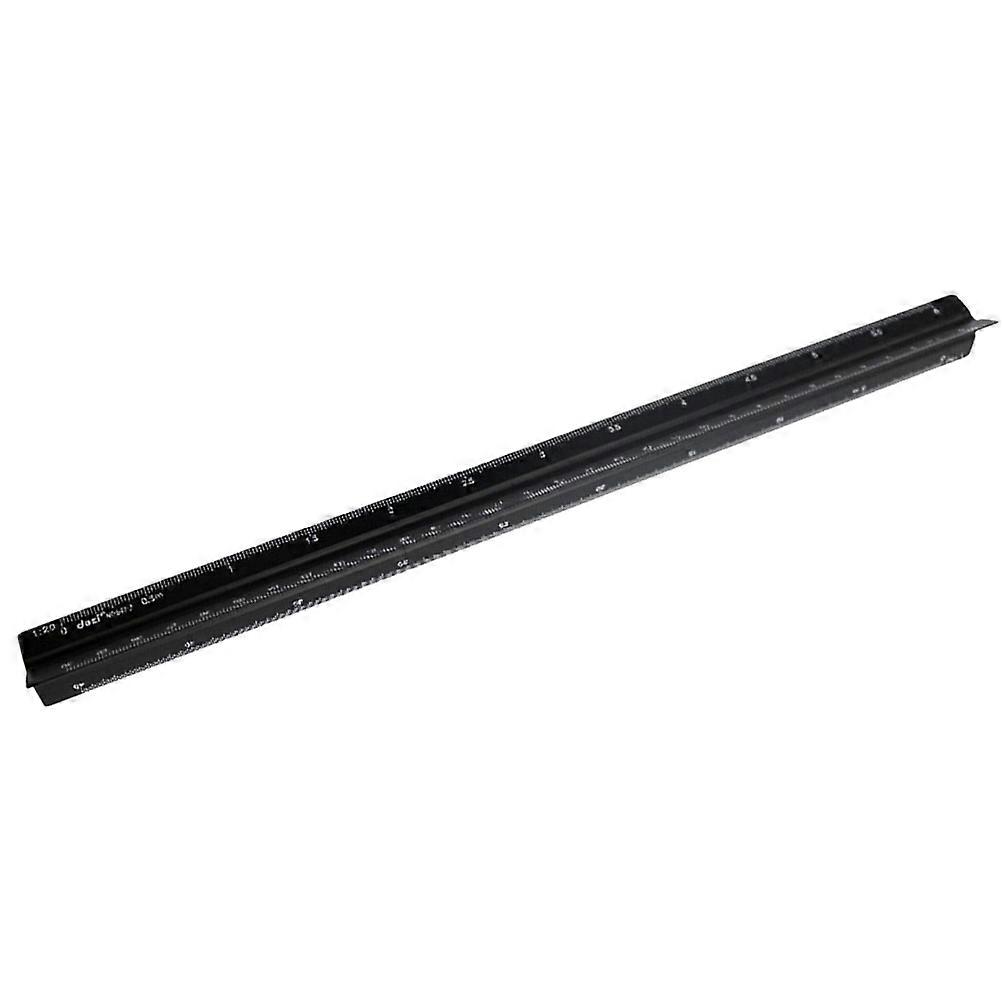 Architectural Scale Ruler Aluminium Alloy Triangular Drawing Rule For Home Use Black 1Pcs