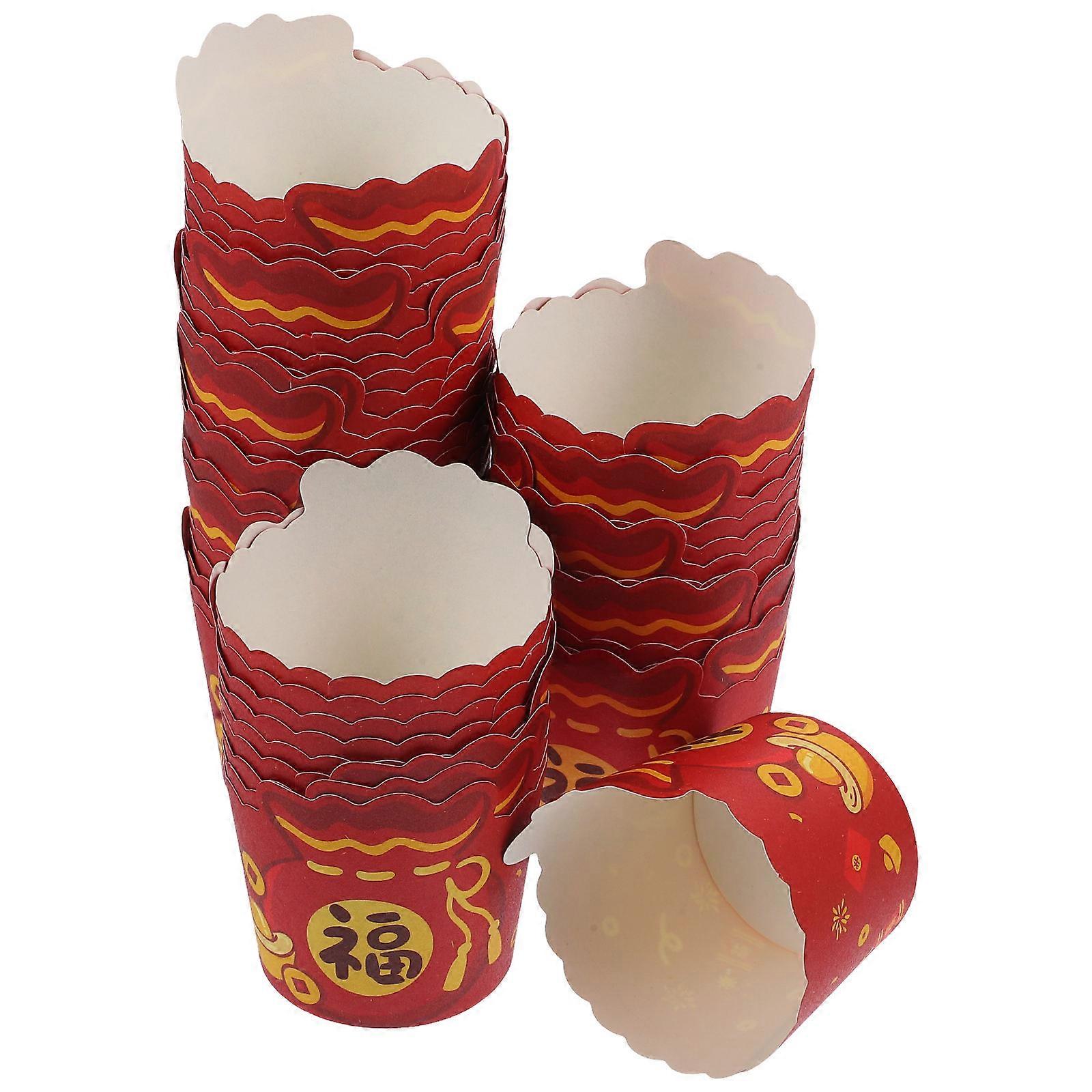 Lucky Bag Shaped Cake Baking Cups 50Pcs Spring Festival Cupcake Liners Oil-Proof Design For All Occasions