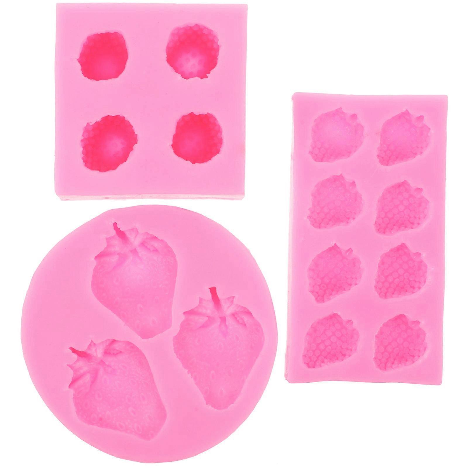 DIY Strawberry Making Silicone Mold For Home Use And Store Use Easy To Release 3Pcs