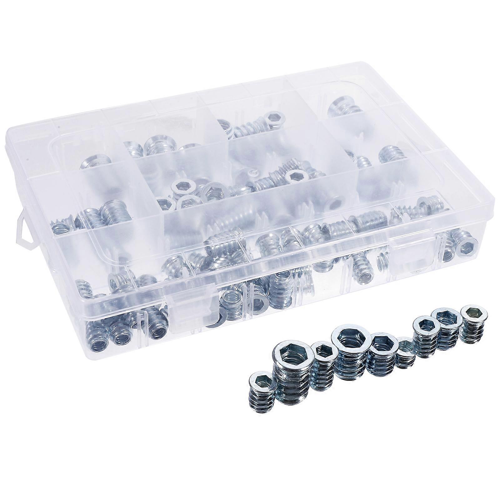 Wood Nut Inserts with Easy Installation 100pcs Threaded Bolt Fastener for Wood Furniture Home