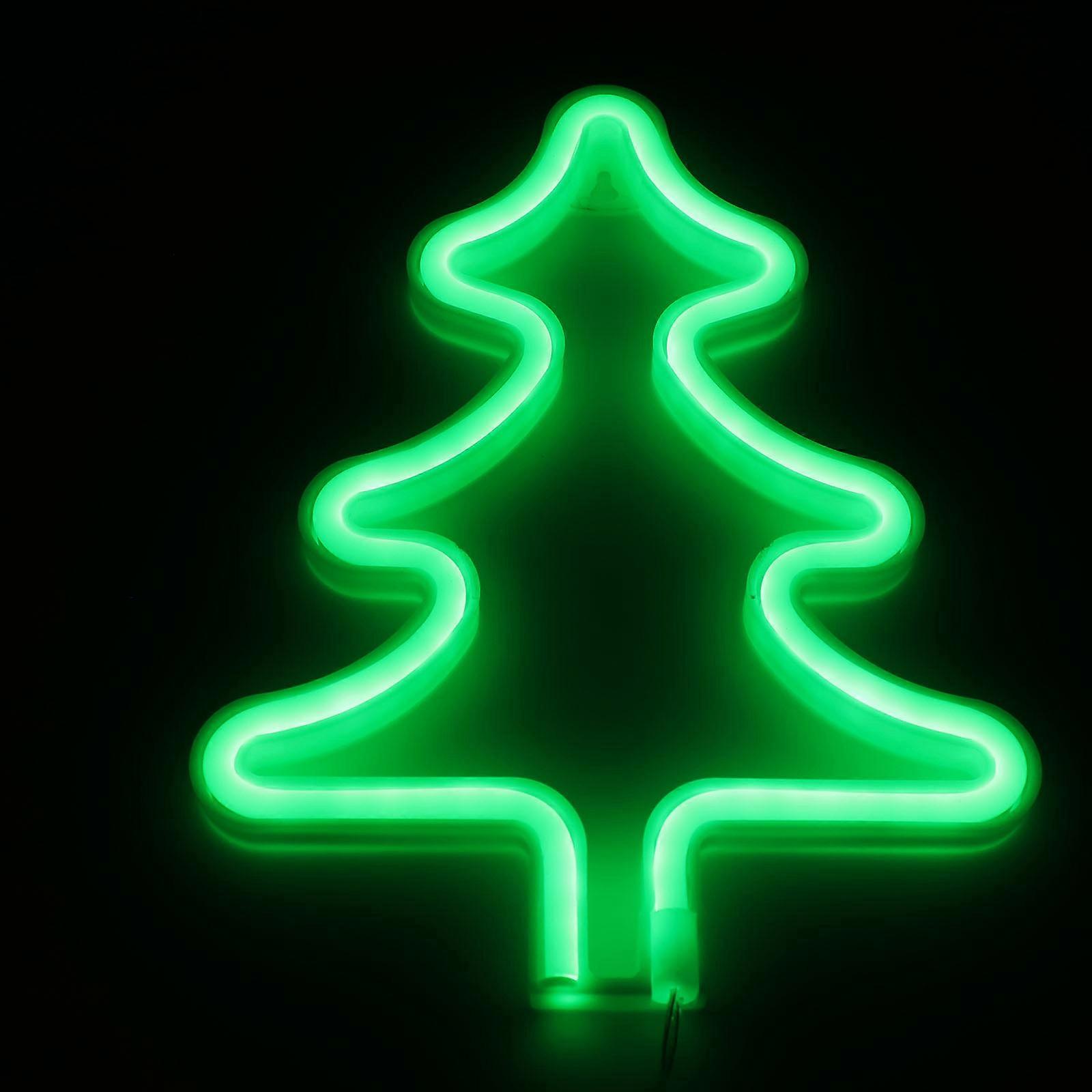 Creative Neon Lamp Christmas Tree Style Ornament For Office Decoration 24x18cm Mood Lighting 1Set