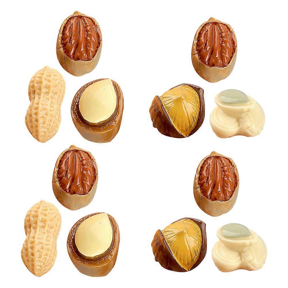 15Pcs Mixed Style Mini Nut Models Resin Decorative Props For Hobbyists Doll House Gift Giving