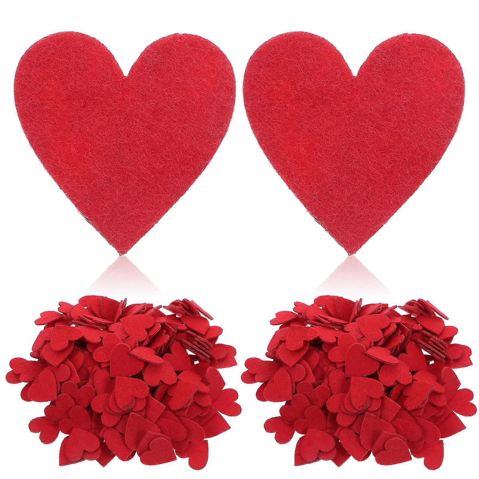 Heart Confetti Felt Small Felt Hearts for Decoration 200Pcs Red Heart Shape