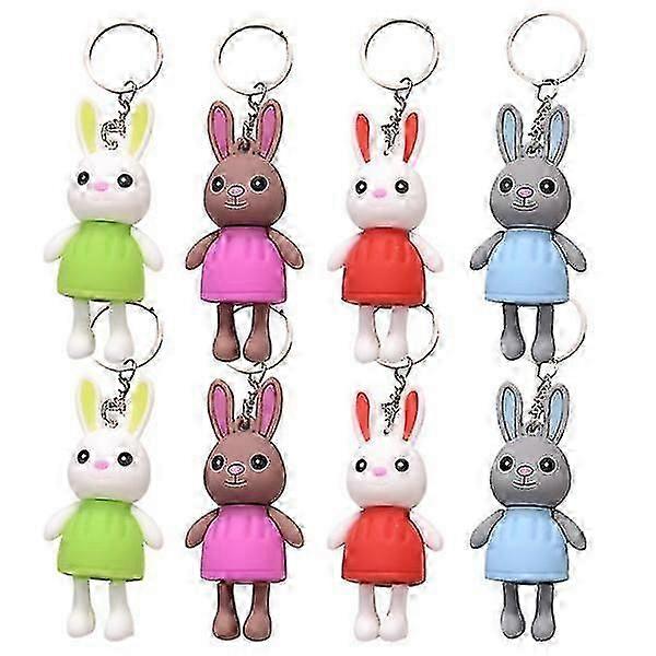 8 pcs Bunny Shape Hangings Cartoon Keychains Portable Pendant Accessories, cute keychains.