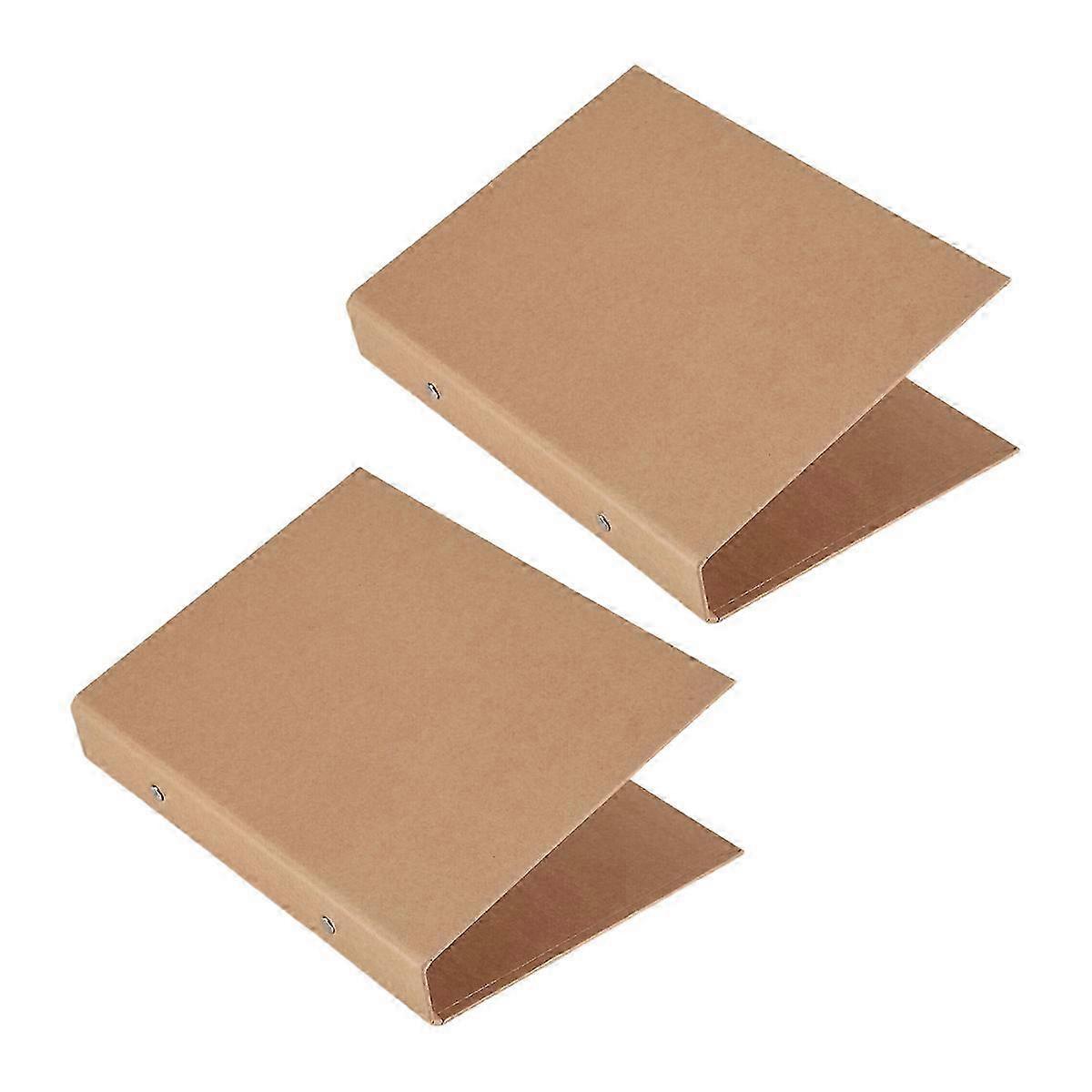 2Pcs A5 Refillable Ring Binder,A5 Kraft Paper Binder Tray with 2 To Add Loose Sheets,A5