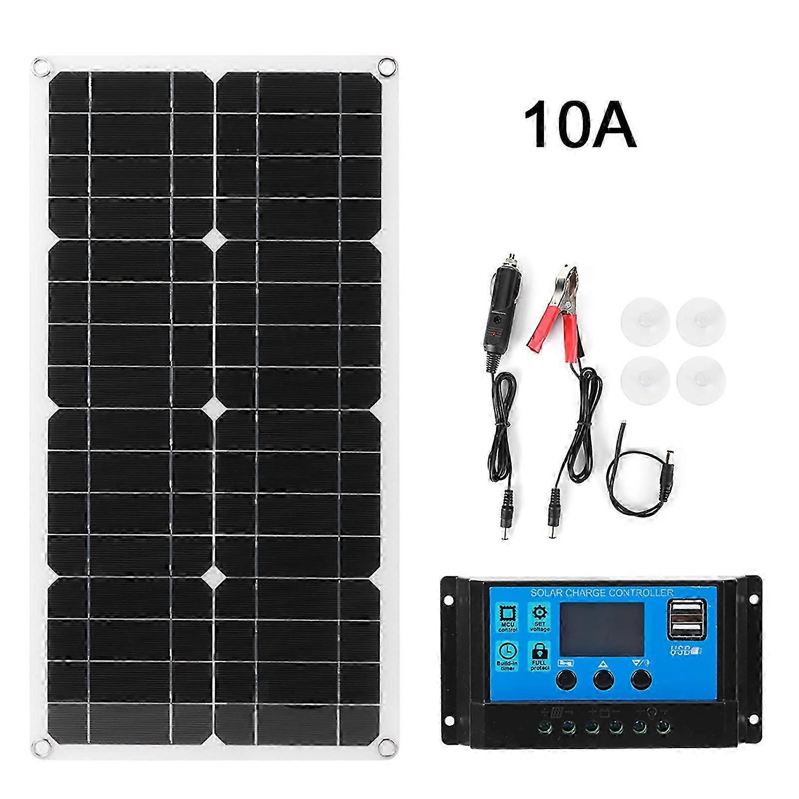 25W 18V Solar Panel 12V/5V Dual USB IP65 Waterproof with 12V/24V PWM Controller