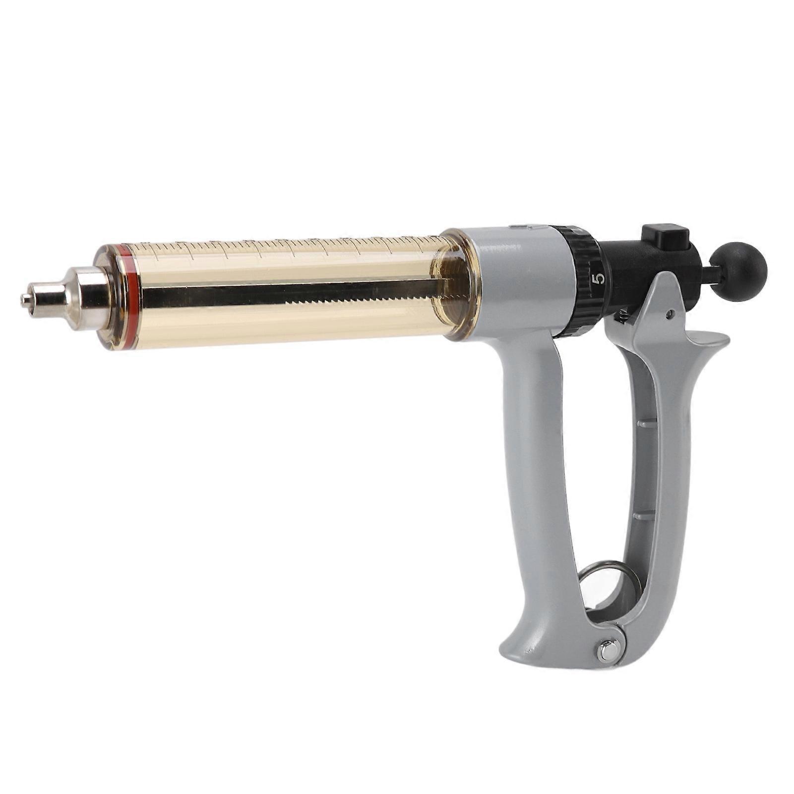 Semi Automatic Metal Syringe Professional Semi Automatic Continuous Injector for Chicken Duck Goose Pig 50ML 