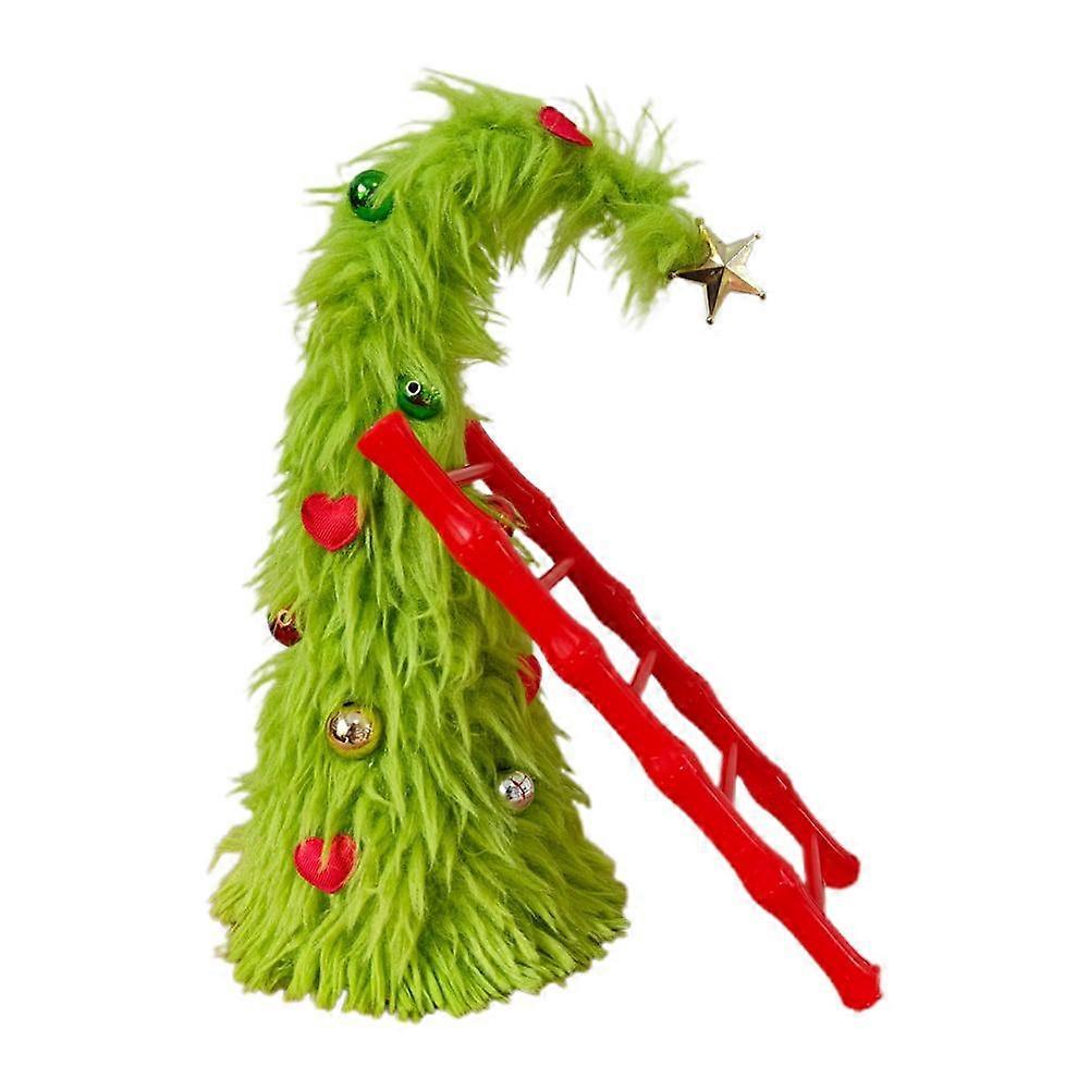Green Plush Bendable Christmas Tree with Climbing Ladder Unique Holiday Decor