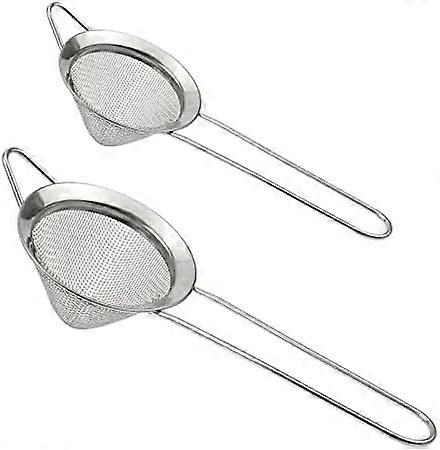 Set of 2 stainless steel conical cocktail strainers in 2 sizes