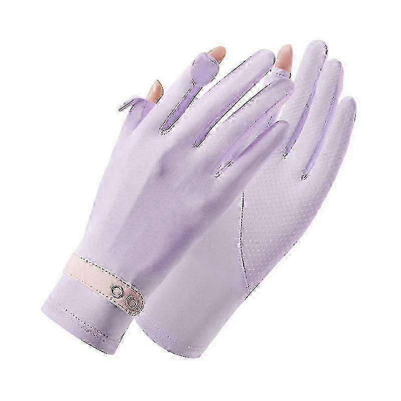 Unbrand Gants de conduite ultra-minces à écran tactile de protection UV d’été pour femmes PURPLE