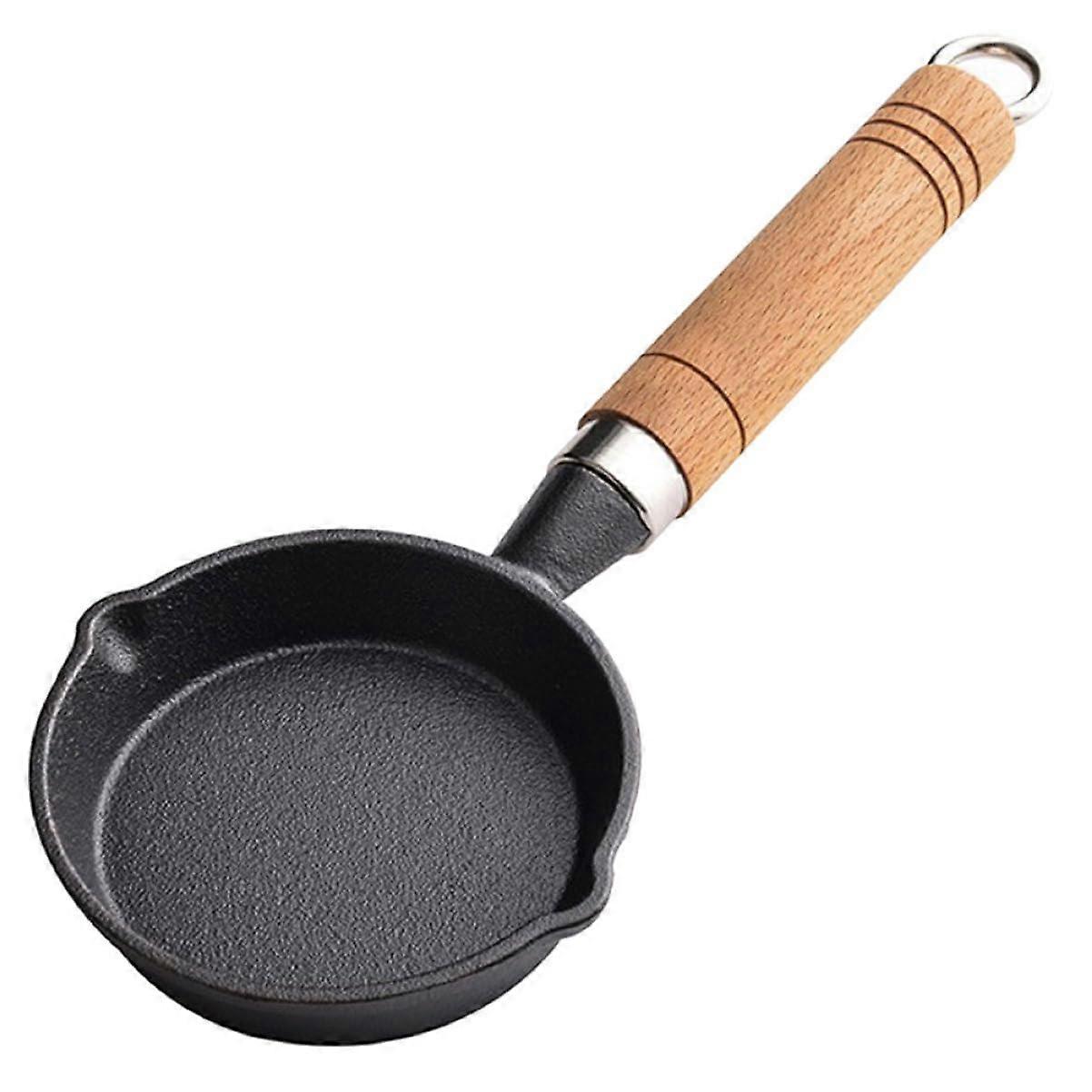 Mini Cast Iron Skillet Egg Frying Pan for Breakfast Cooking on Induction and Gas Hobs