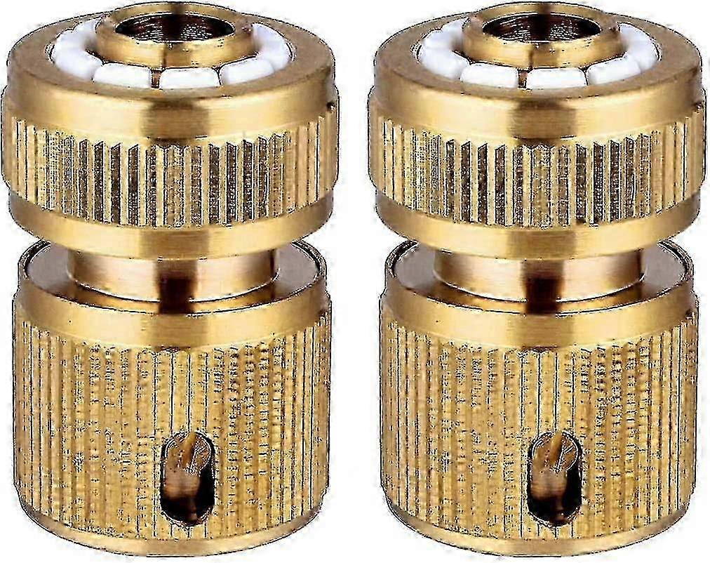 2 Piece Brass Quick Connectors for 1/2 Garden Hose