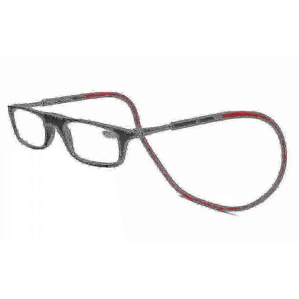 Comfortable Hands-Free Reading Glasses with High-Grade TR Frame, Neck Strap and Funky Magnetic Technology