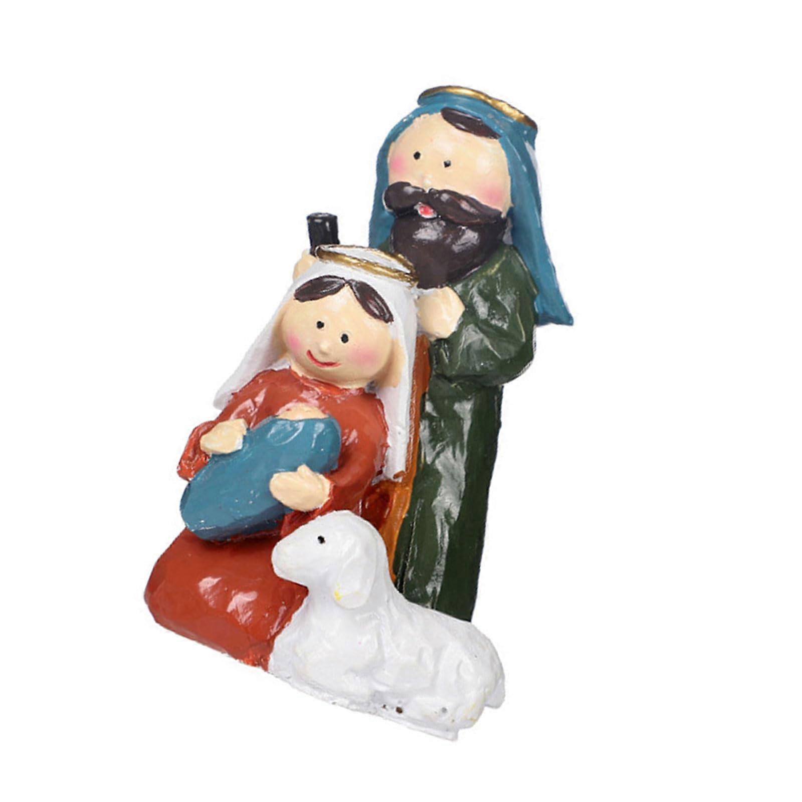 Vibrantly Color Resin Nativity Scene Figurine for Home Display and Religious Events, Long-Lasting 12-Inch Design
