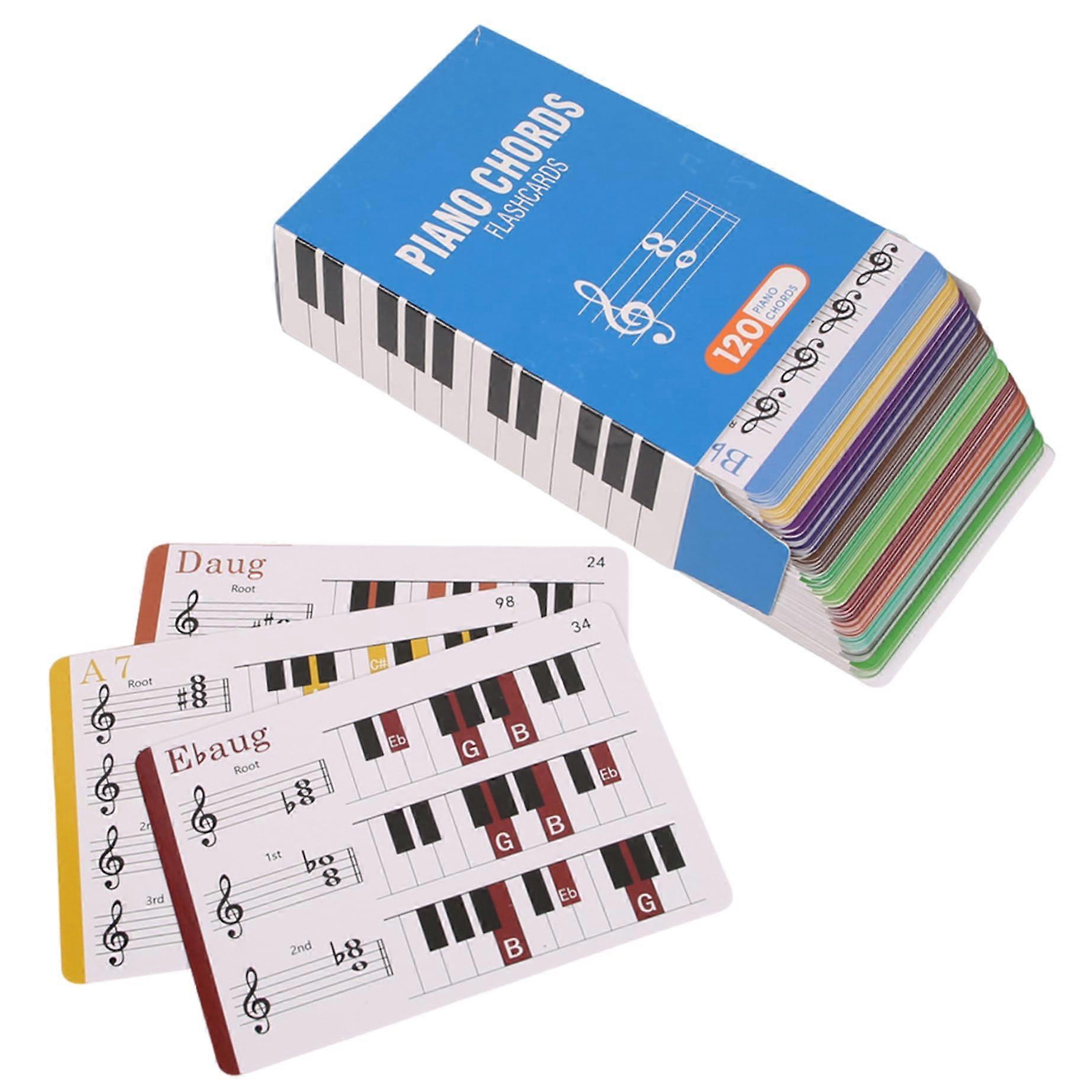 Piano Chords Chart, Piano Chord Diagram, and 120 Flashcards, Educational Music Flashcards for Adults and Children Music Learners