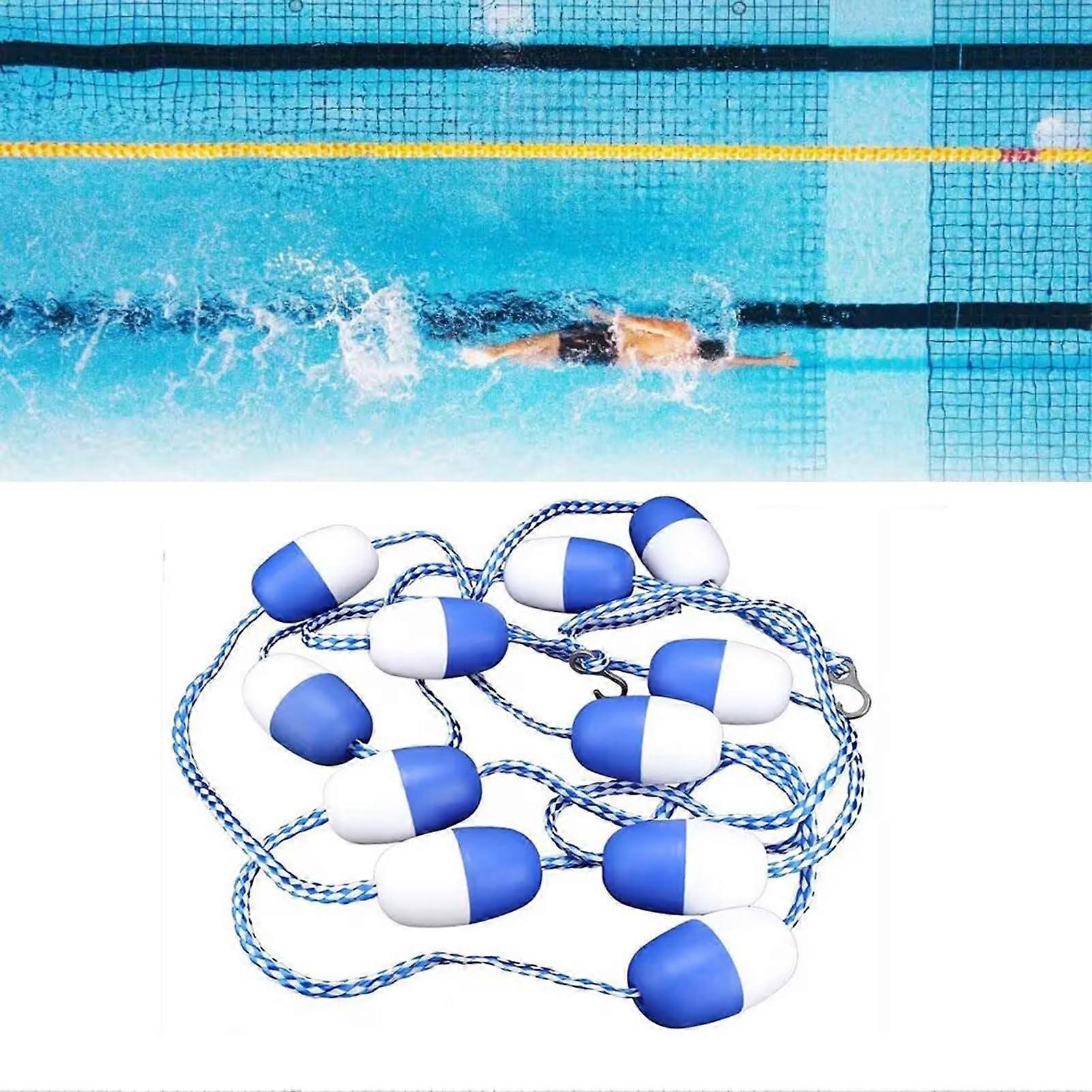 Adjustable Floating Safety Lane Line for Swimming Pools, 1–18m Length (Blue, 6m/20ft)