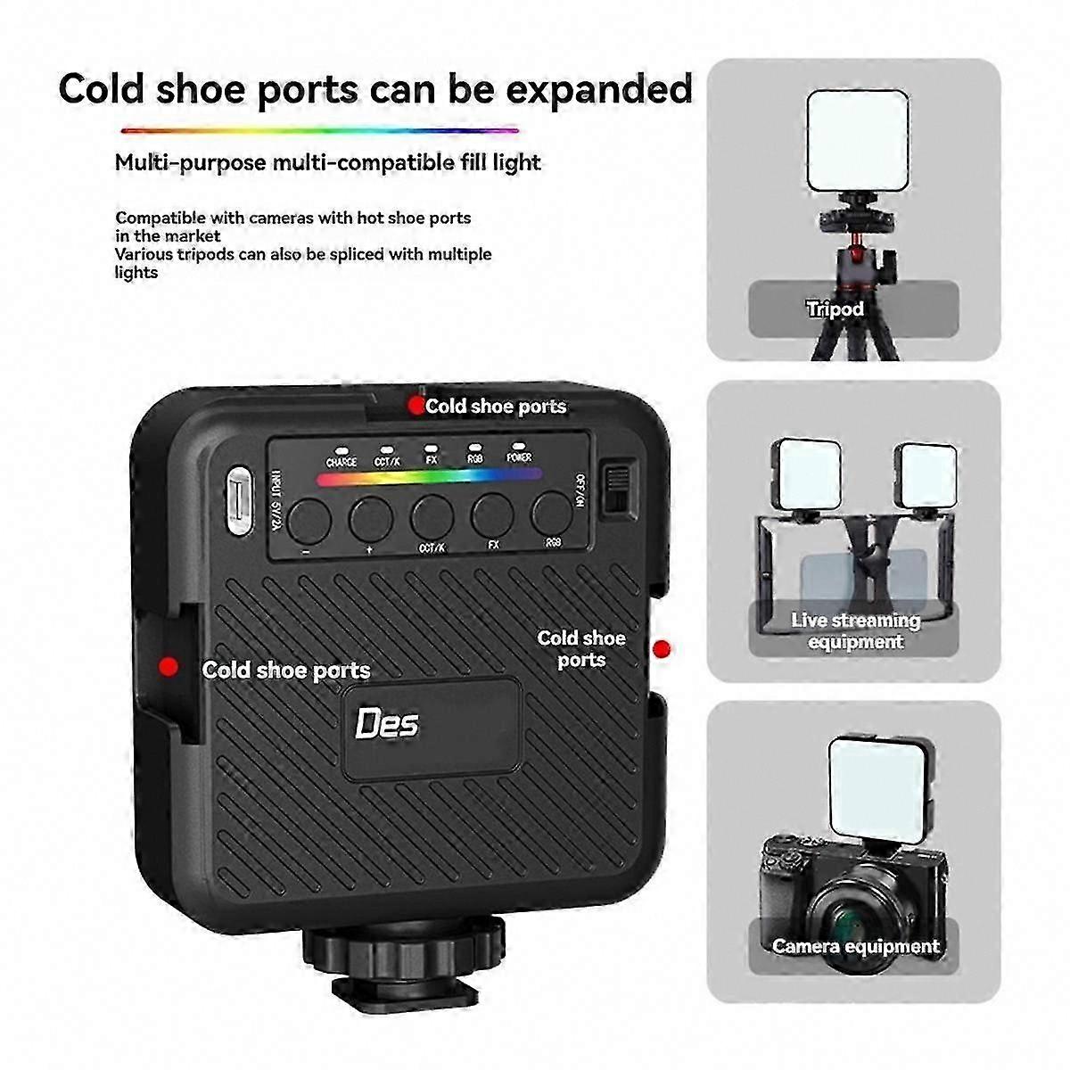 Mini RGB Video Lights for Photography, Selfie Fill Light, Camera Studio Lighting, Portable LED Light for Content Creators