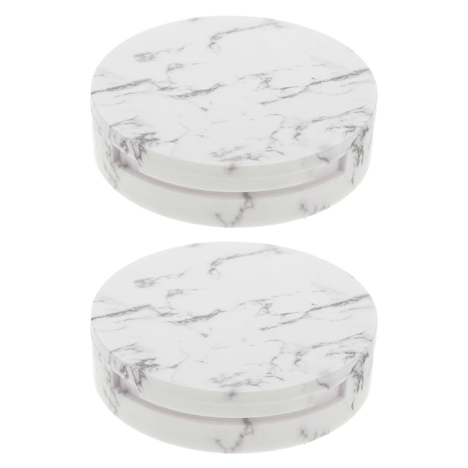 2Pcs Pressed Powder Cases Compact Container Makeup Powder Boxes (Assorted Color)