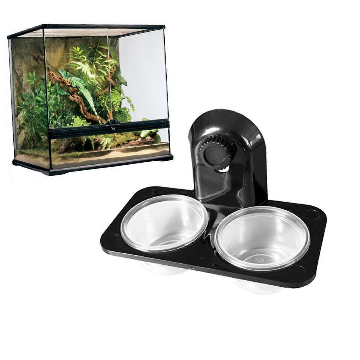 Pet Feeder Bowl Glass Double Screw Pattern for Snakes and Reptiles - Durable Feed and Water Dish Accessory