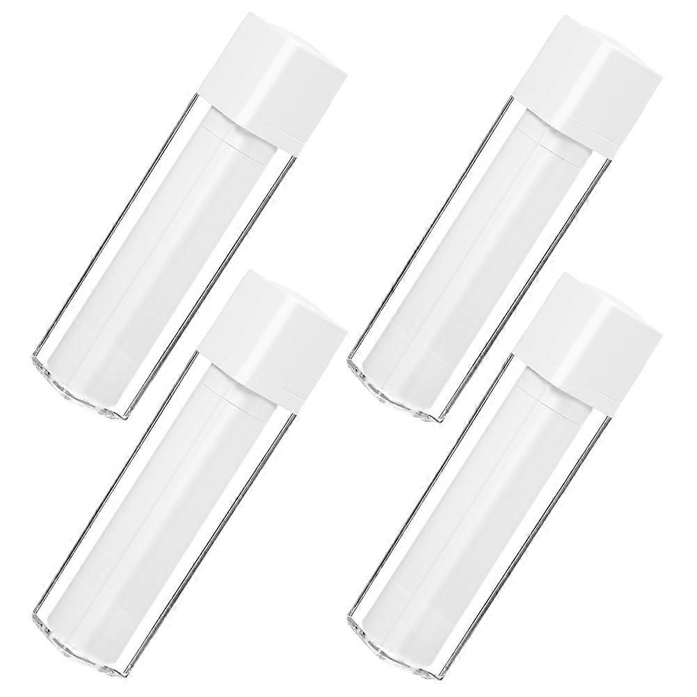 Lotion Pump Bottle Square Shape Transparent Plastic for Skincare Storage Travel Use 4Pcs