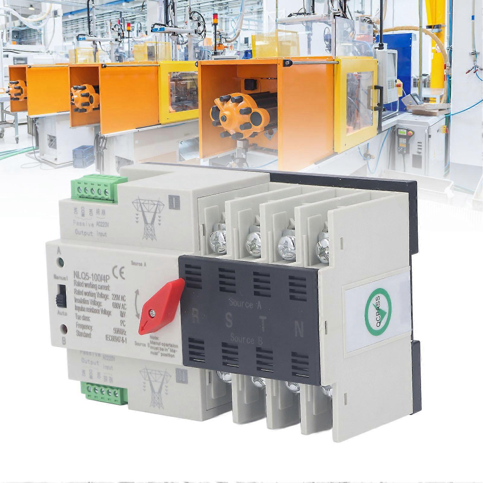 NLQ5-100/4P Dual Power Automatic Transfer Switch 4P Silver AC220V