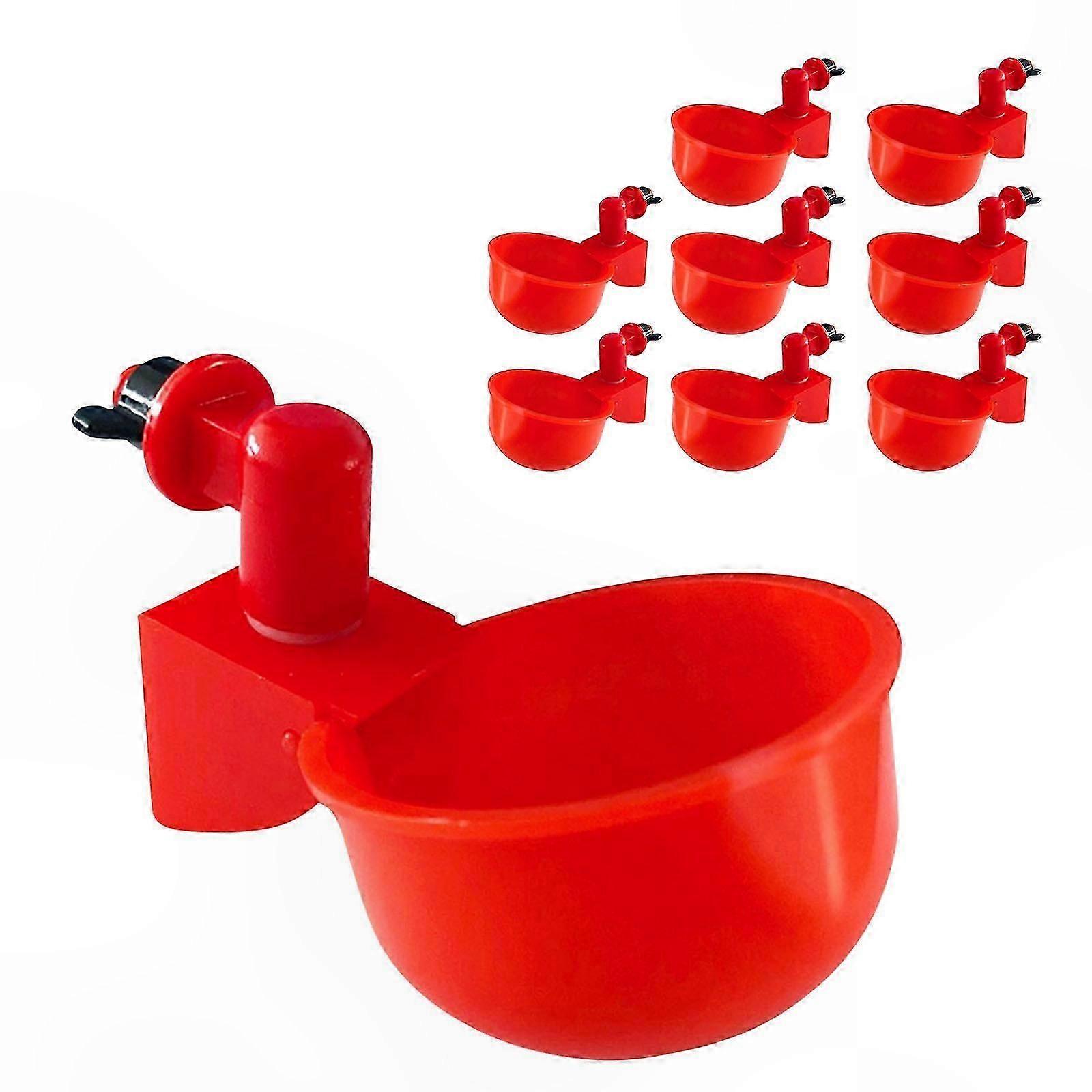 8-Piece Plastic Poultry Water Drinker Set for Home Use Automatic Chicken Quail Drinking Cups