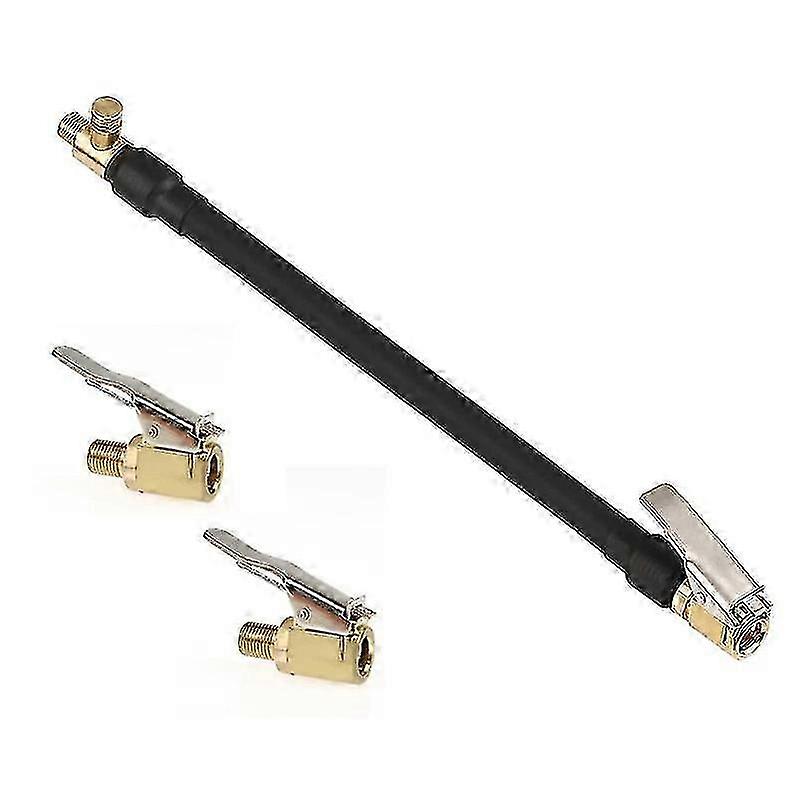 Valve Extension Set 30 cm Inflator Pump Hose with 2 Car Valve Adapt...