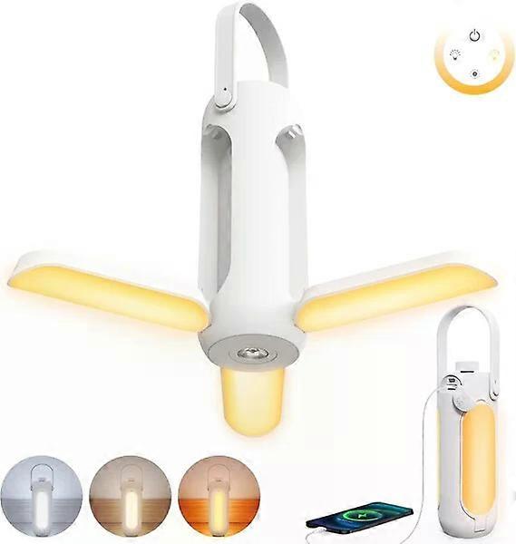 Camping light, three-color temperature dimming, 90° adjustable, IP65 waterproof