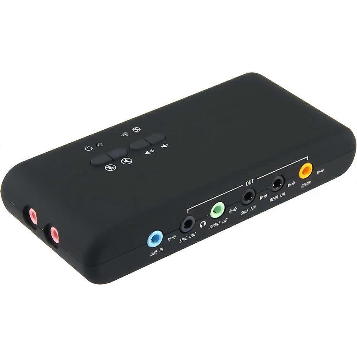 USB Audio Adapter 7.1 Sound Card 8 Channel Output with 2 MIC Heads SPDIF Recording and Playback for Desktop Speakers